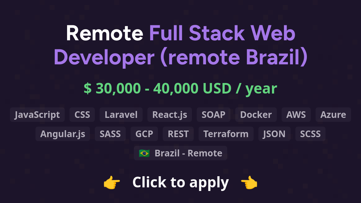 Remote Full Stack Web Developer Remote Brazil At Brafton