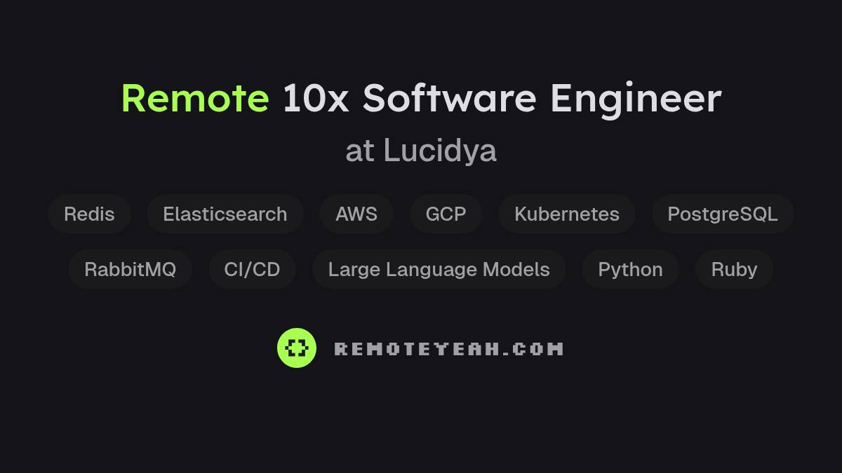 Remote 10x Software Engineer at Lucidya