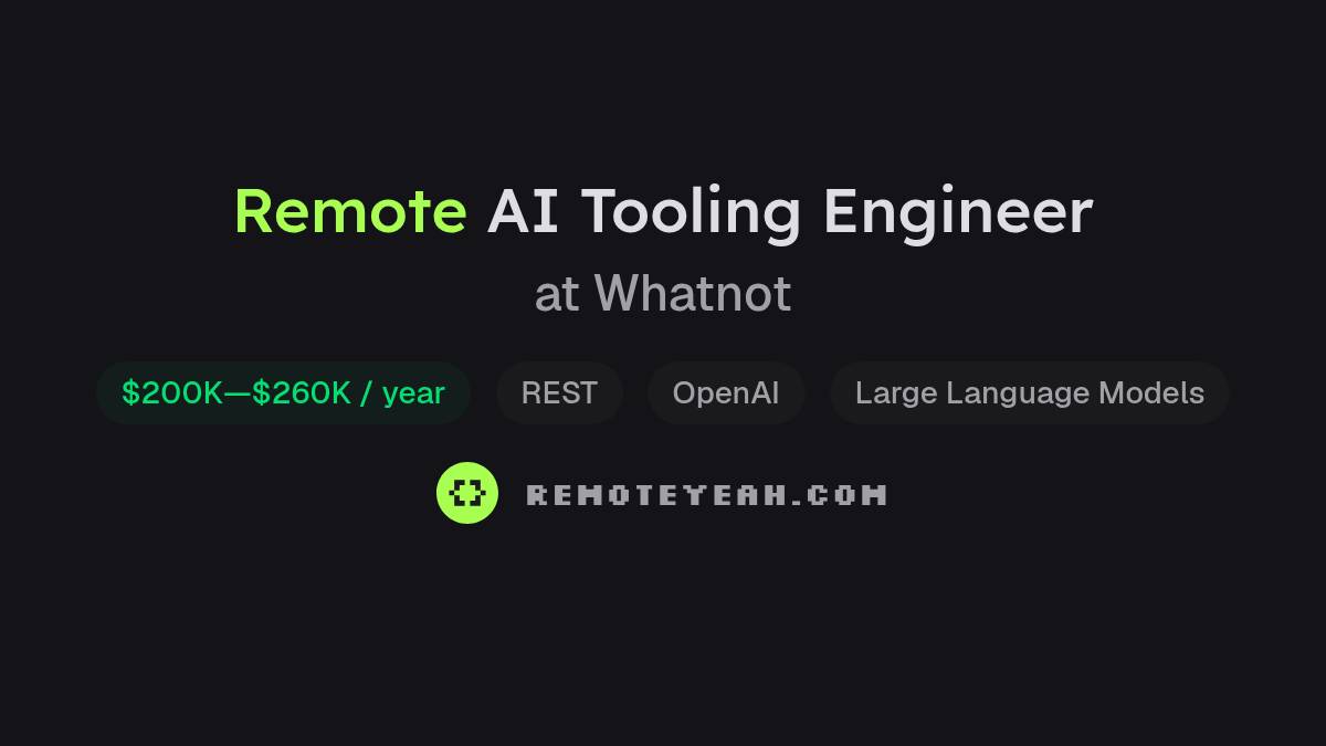 Remote AI Tooling Engineer at Whatnot