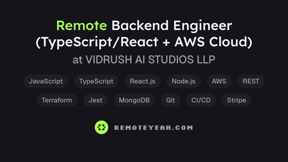 Vidrush Reference Code Remote Backend Engineer (TypeScript/React + AWS Cloud) at VIDRUSH AI ...