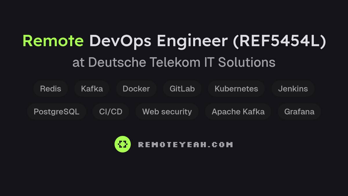 Remote DevOps Engineer (REF5454L) at Deutsche Telekom IT Solutions