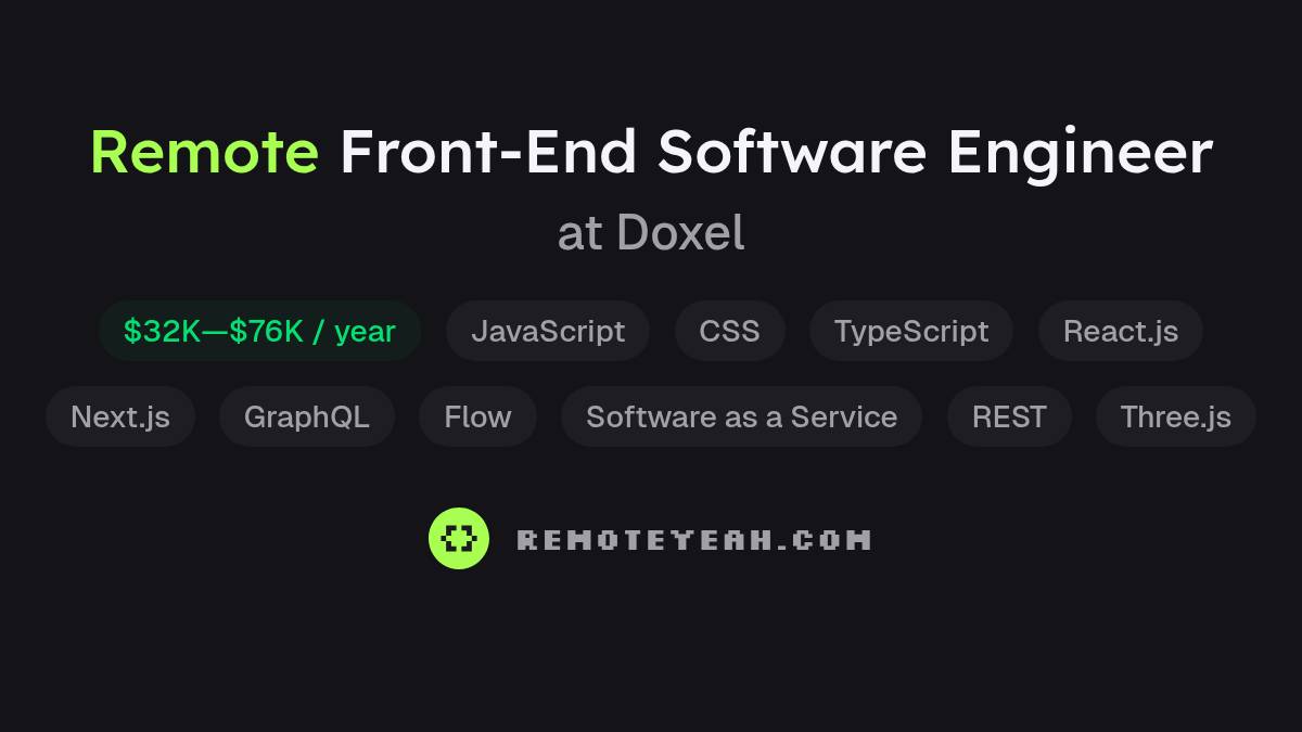 Remote Front-End Software Engineer at Doxel