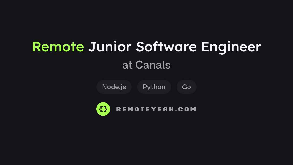 Remote Junior Software Engineer at Canals