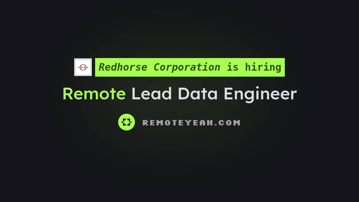 Remote Lead Data Engineer at Redhorse Corporation