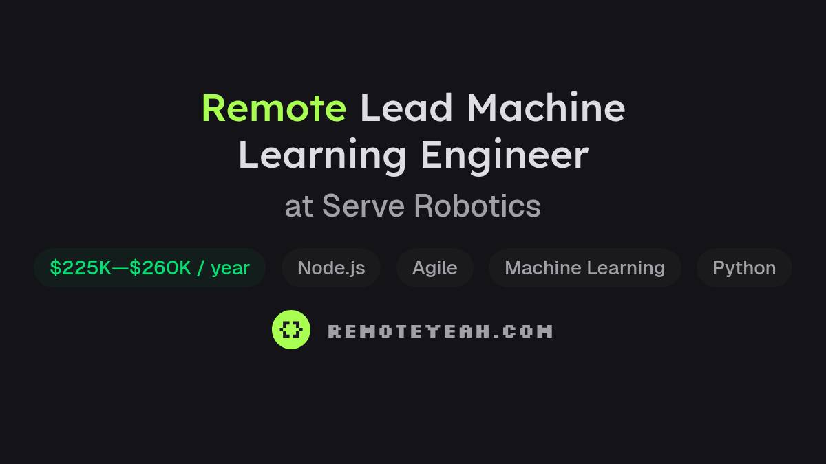 Remote Lead Machine Learning Engineer at Serve Robotics