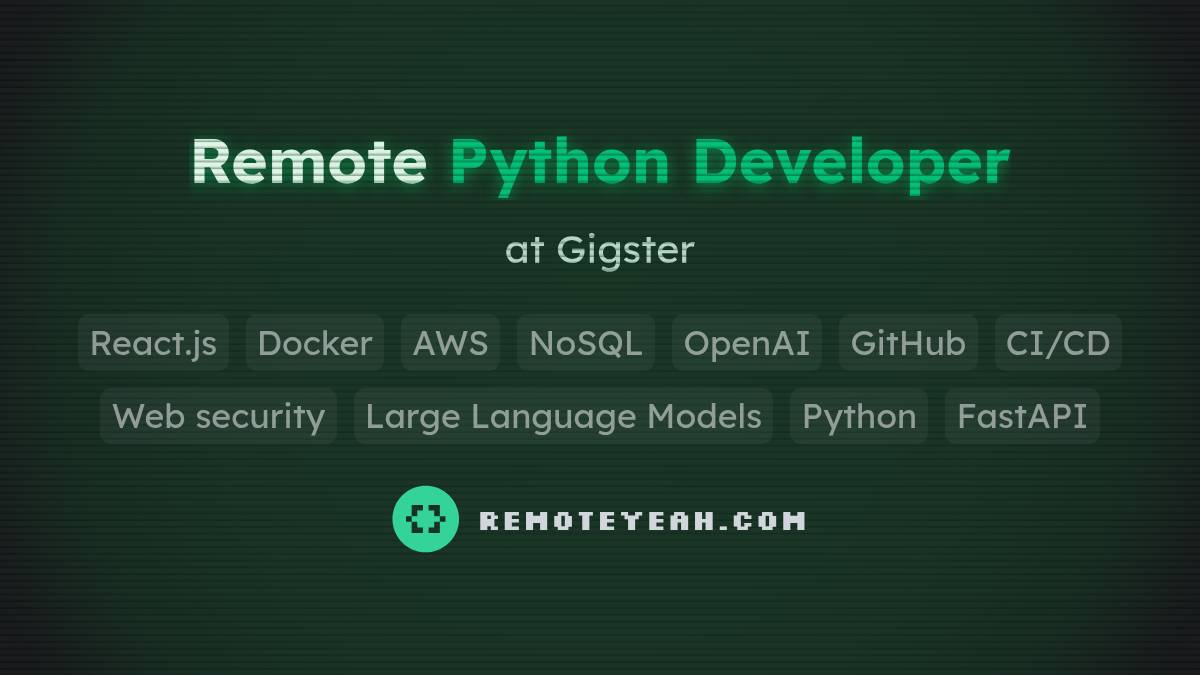 Remote Python Developer at Gigster
