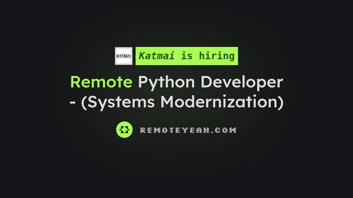 sql developer integration Images High Quality Grahic Remote Python Developer - (Systems Modernization) at Katmai
