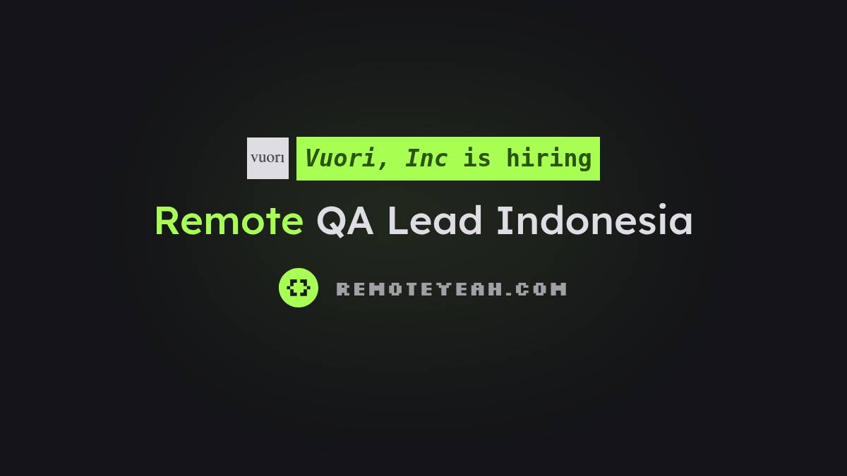Smartsheet Sign In Remote QA Lead Indonesia at Vuori, Inc