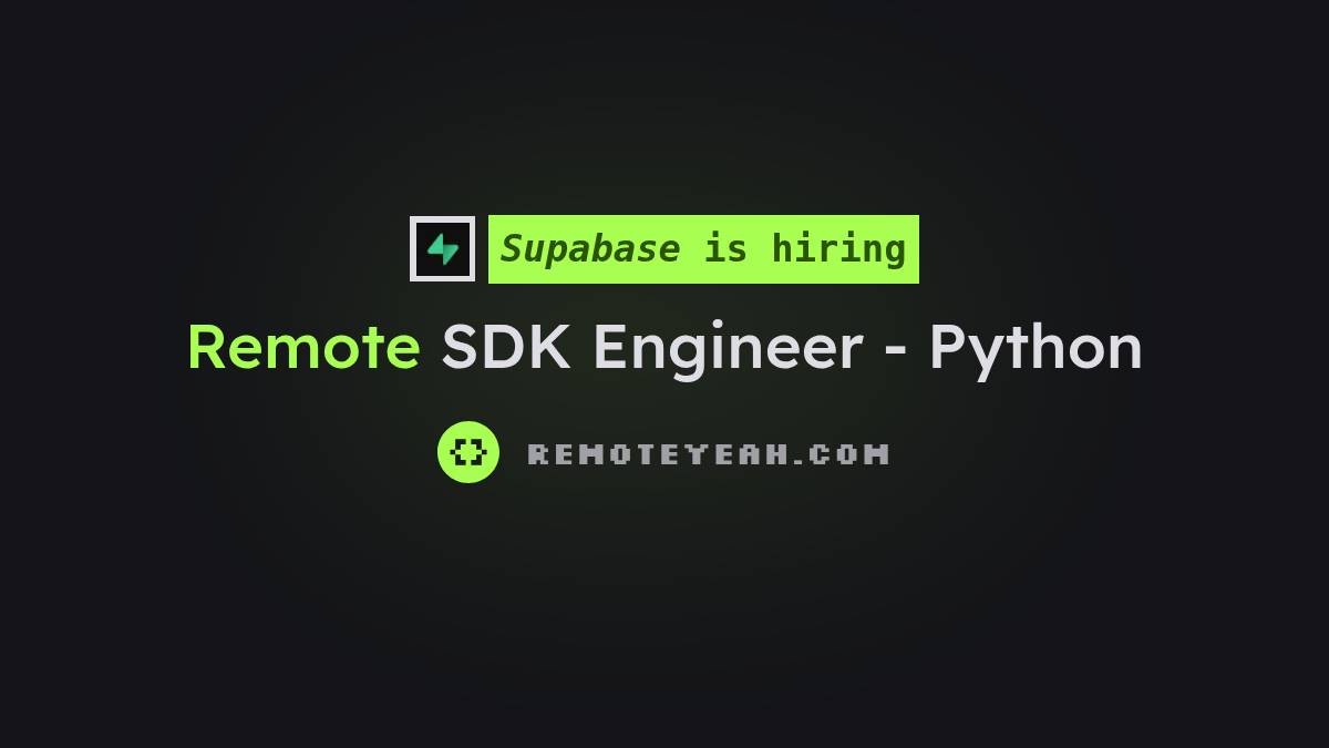 Remote SDK Engineer - Python at Supabase