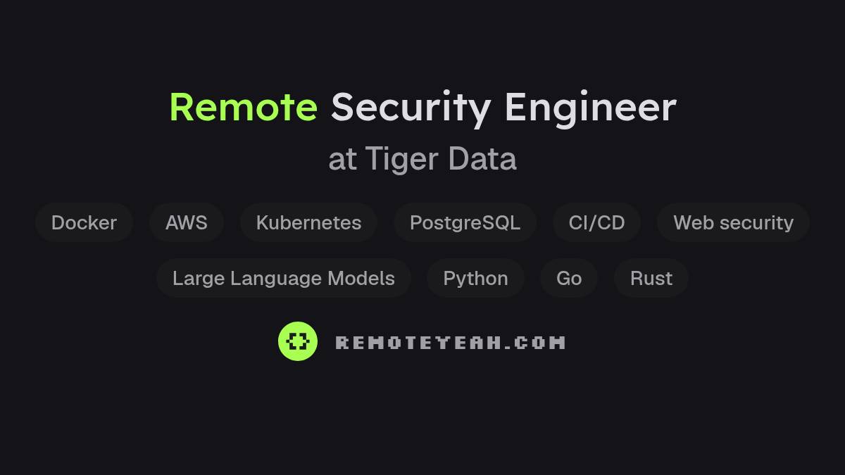 Remote Security Engineer at Tiger Data