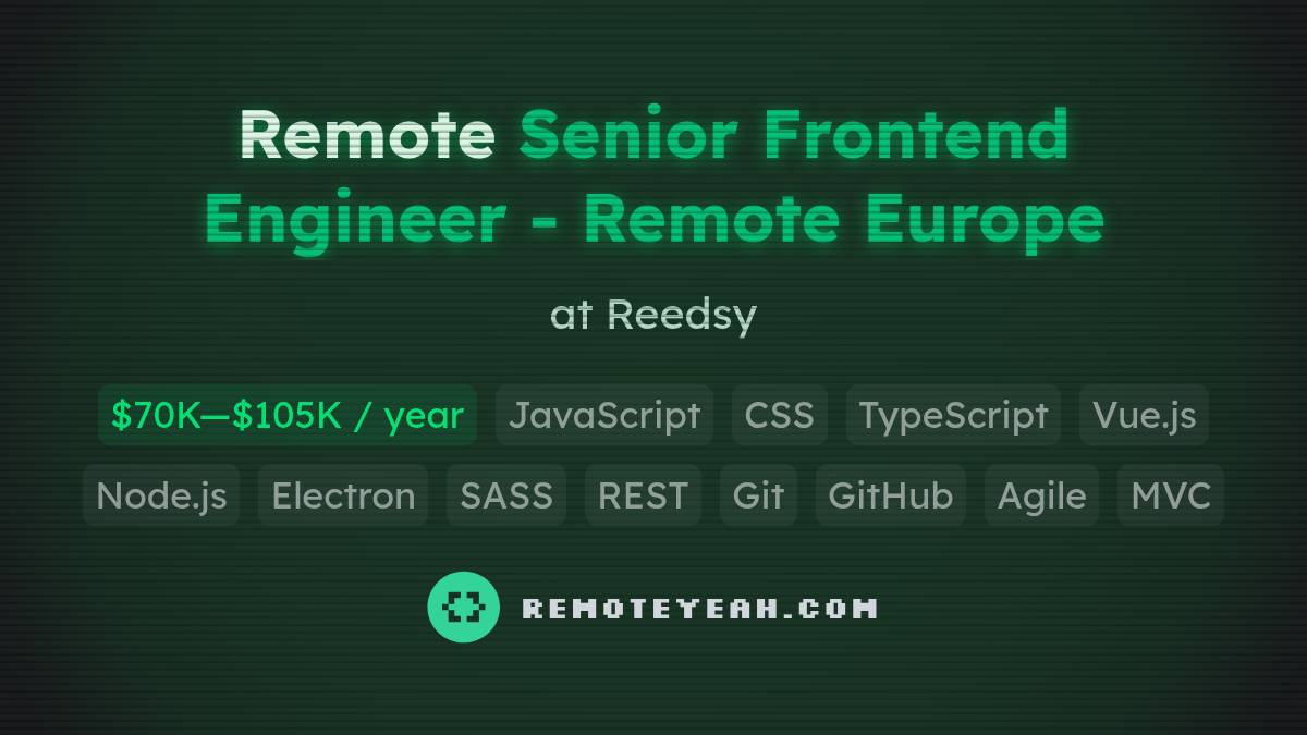 Remote Senior Frontend Engineer - Remote Europe at Reedsy