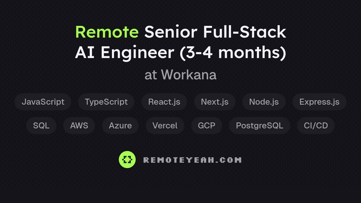 Remote Senior Full-Stack AI Engineer (3-4 months) at Workana