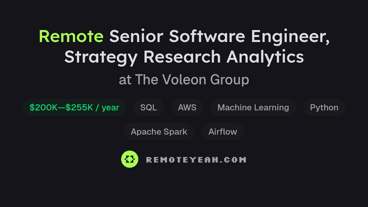 Remote Senior Software Engineer, Strategy Research Analytics at The ...