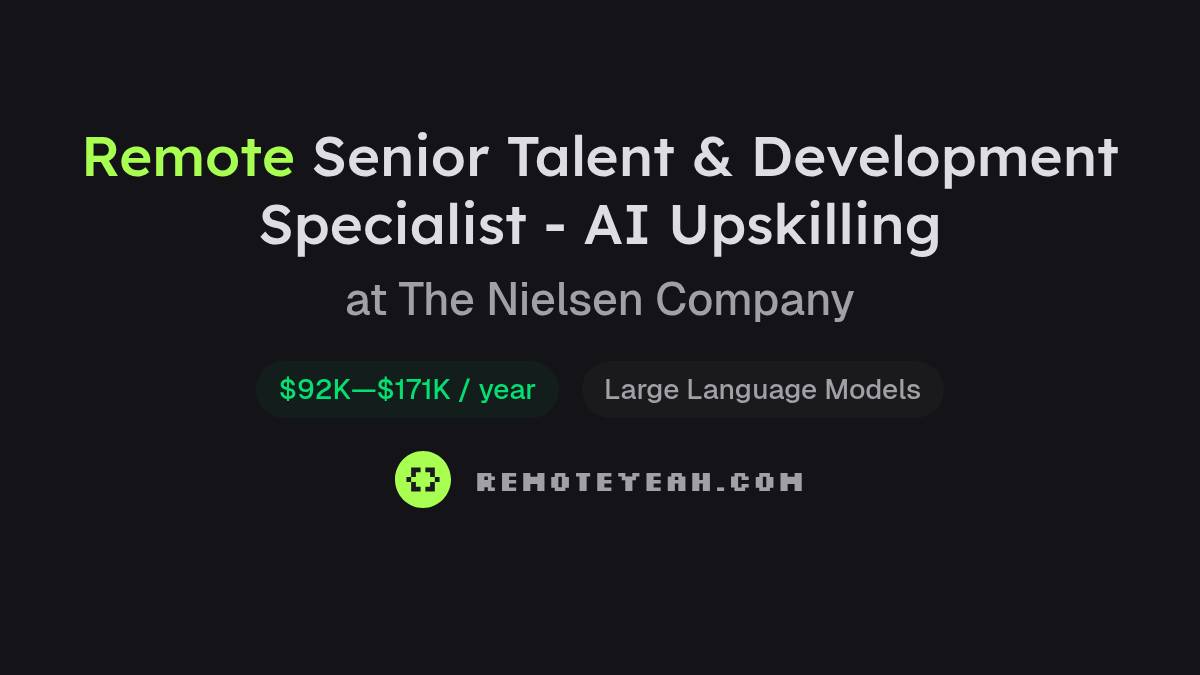 Remote Senior Talent & Development Specialist - AI Upskilling at The ...