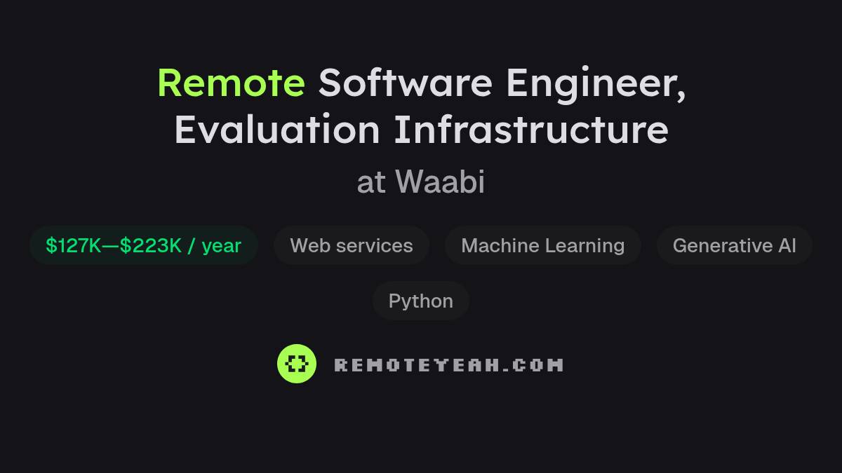 Remote Software Engineer, Evaluation Infrastructure at Waabi