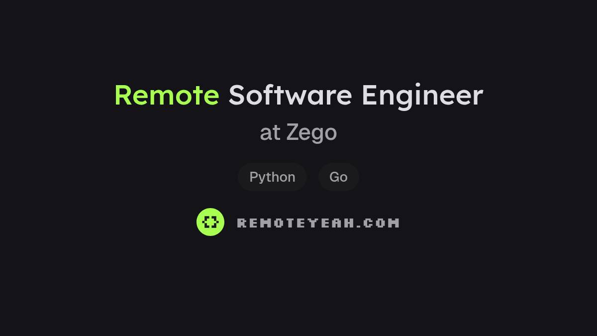 Remote Software Engineer at Zego
