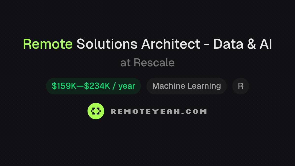Remote Solutions Architect - Data & AI at Rescale