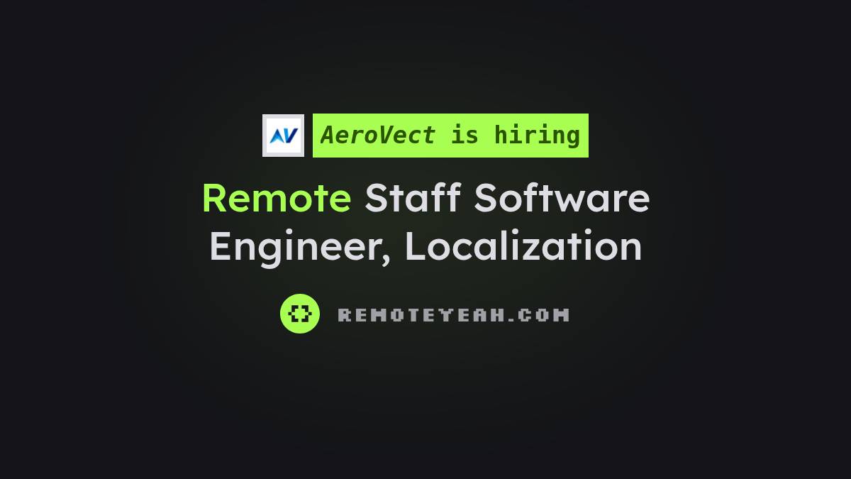 Computerize Mapping Program Remote Staff Software Engineer, Localization at AeroVect